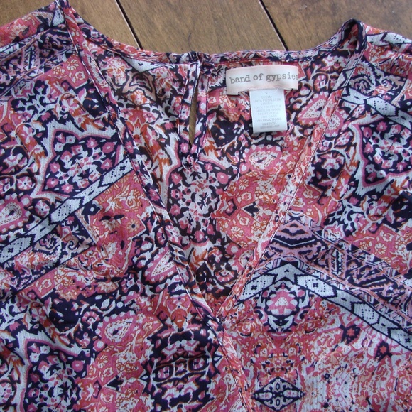 Band of Gypsies Boho Blousy Lined Shorts Romper - Picture 3 of 8